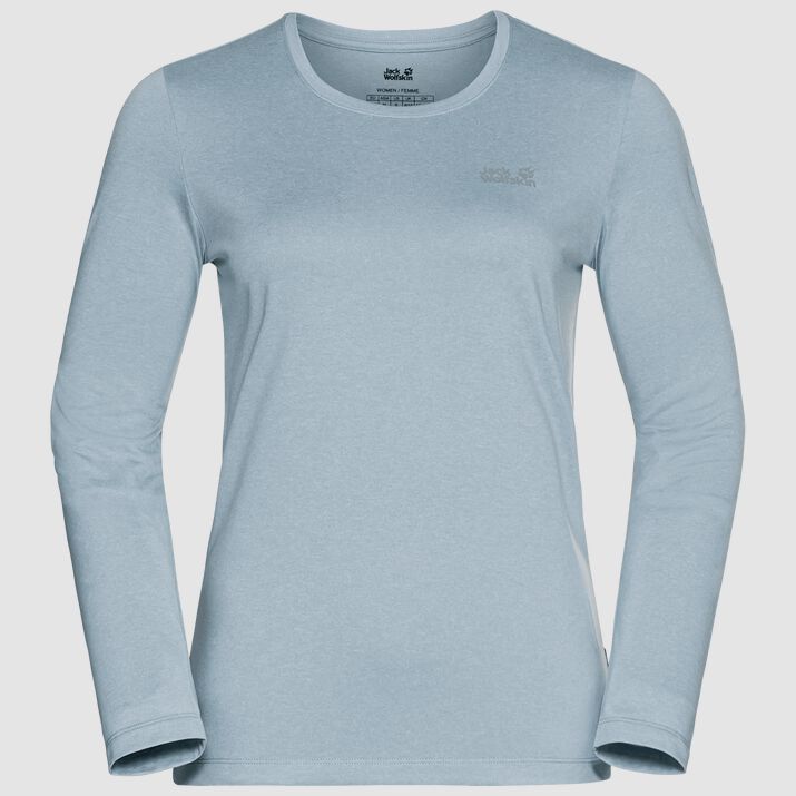 Jack Wolfskin Womens Sky Thermal Long Sleeve T-shirt Light Blue 451327PHW